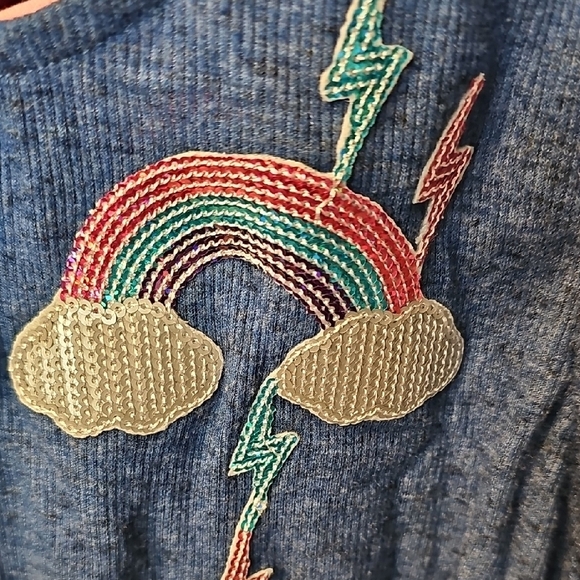 SO Blue Girls Sleeveless Dress with Rainbow Embroidery Size XXL (16) - Picture 3 of 7